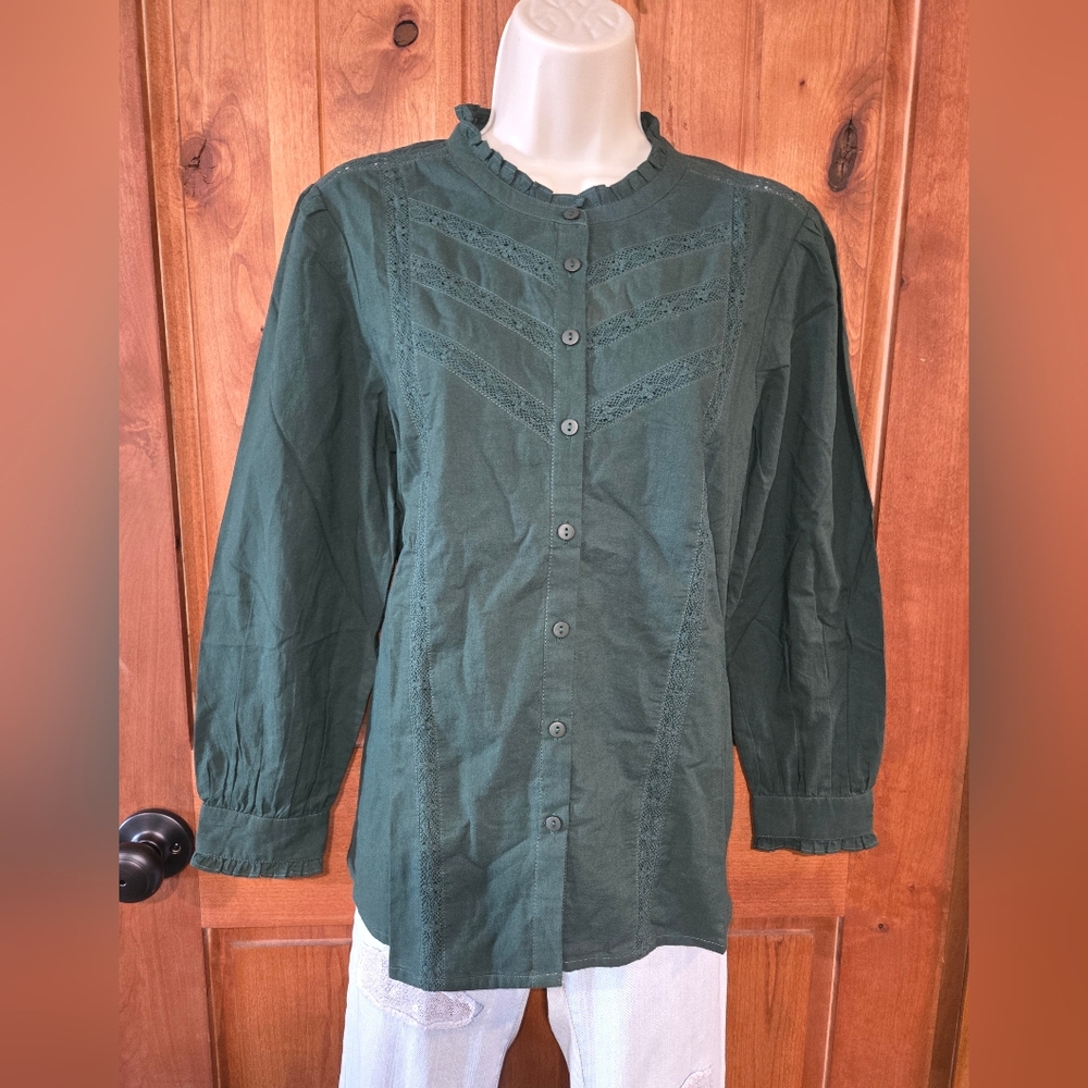 April‎ Cornell Forest Green Blouse